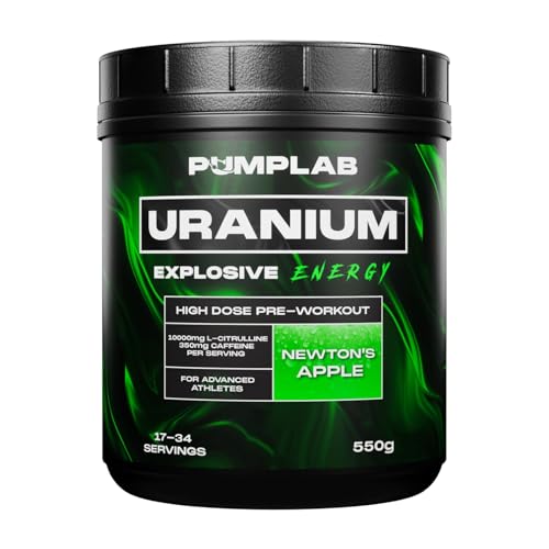 PumpLab Uranium – Hardcore Pre-Workout mit hohem Koffeingehalt, L-Citrullin, Beta-Alanin & Nootropika, 550 g PW ...
