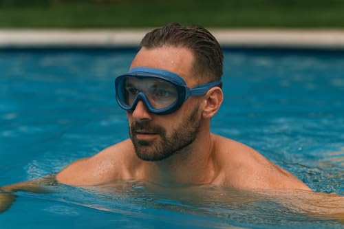 Image of VRT Kids /Men /Women Swimming Goggles Diving Goggles Anti Fog Silicone Waterproof Swimming Goggles (Grey & Blue)