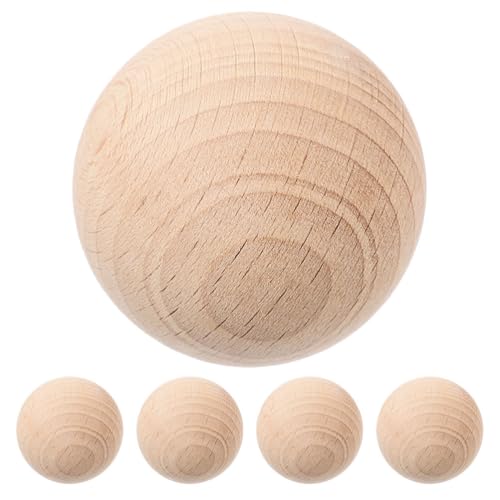 Kisangel 5 bolas de croquet de repuesto para juegos de césped, bolas de madera sin terminar para manualidades y pintar para diversión al aire libre en el patio trasero y actividades de bochas