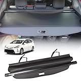 CARORMOKE Retractable Cargo Cover Compatible with 2012-2016 Toyota Prius V Trunk Cover Black(Upgrade Version: Including a Small Flap)