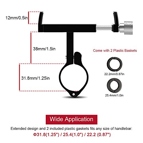 Leeofty Suporte para telefone de bicicleta em liga de alumínio Suporte para telefone ajustável para