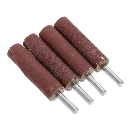 HOMSFOU 4 Pièces Tambours de Ponçage Cylindriques Tige 6 MM Accessoires pour Outils Rotatifs Roues à Lamelles Grandes Tailles Embouts de Polissage pour Métal Bois Plastique