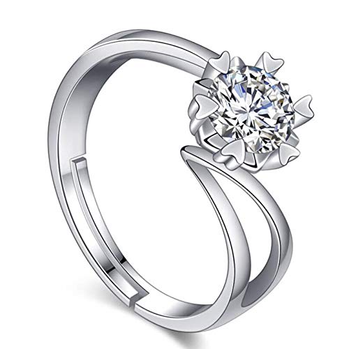 Hearts Crystal Proposal Promise Adjustable Ring for Valentine Anniversary Engagement (Ring0687) Free Size-image-10