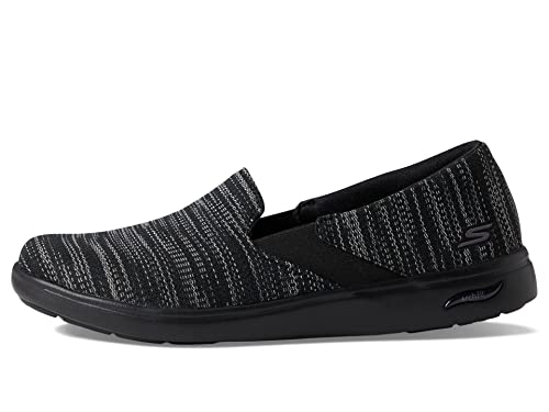 Skechers Women's Arch FIT Uplift-Cheerful Loafer Flat, Black/Grey, 9
