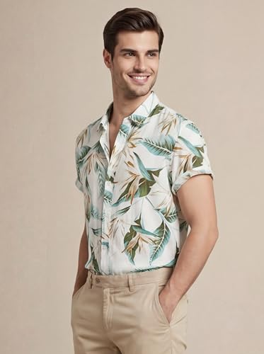 Image of GRECIILOOKS Men's Casual Stylish Printed Regular Fit Shirt | Formal Half Sleeve Shirt for Man | Trendy Summer Outfit for Men