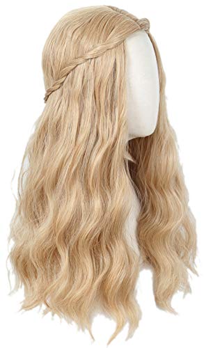 Image of Linfairy 70S Long Blonde Wavy Hippie Wigs Halloween Cosplay Costume Wig for Women Party