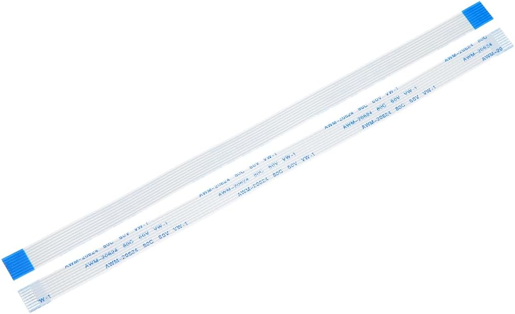MECCANIXITY 20 Pack FFC FPC Flat Flexible Cable, 8 Pins 1mm Pitch 200mm Long (A Type) for LCD 3D Printer Camera DVD TV Laptop Audio