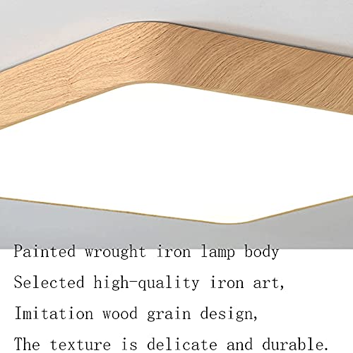 Plafonnier plat japonais en bois LED pour éclairer un bureau calme - 8