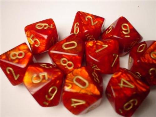 Amazon | Chessex Dice Sets: Scarab Scarlet with Gold - Ten Sided