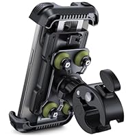 Lamicall Motorrad Handyhalterung, Handyhalter Fahrrad - [2026 Doppelt Vibrationsgedämpft] Handy Motorradhalterung, 360° Drehbar Lenker Halter für iPhone 17 16 15 14 Pro Max Samsung 4,7-6,8\ Smartphone