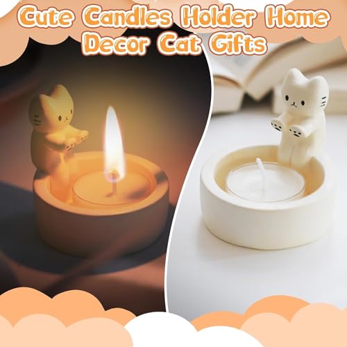 Vibbang Cat Candle Holder - Cartoon Kitten Tea Light Candle Holder for Cat Lovers - Image 3