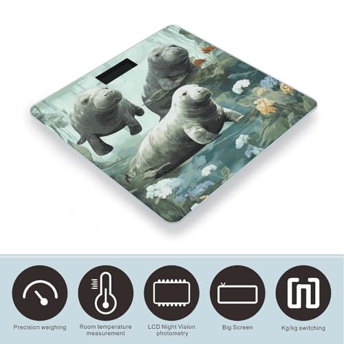 Báscula digital de baño FekiLoot con plataforma amplia miniatura 3