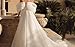 Women’S Organza Wedding Dress|Notched Neck Off-Shoulder Dramatic Sleeves|Bridal Gown|Fashion Wedding Cream