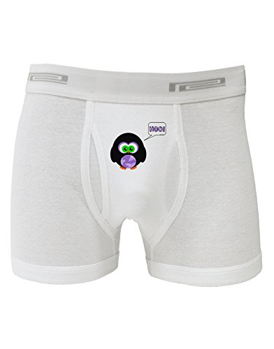 TOOLOUD Cute Owl Halloween Hoo Boxer Briefs - White - Large