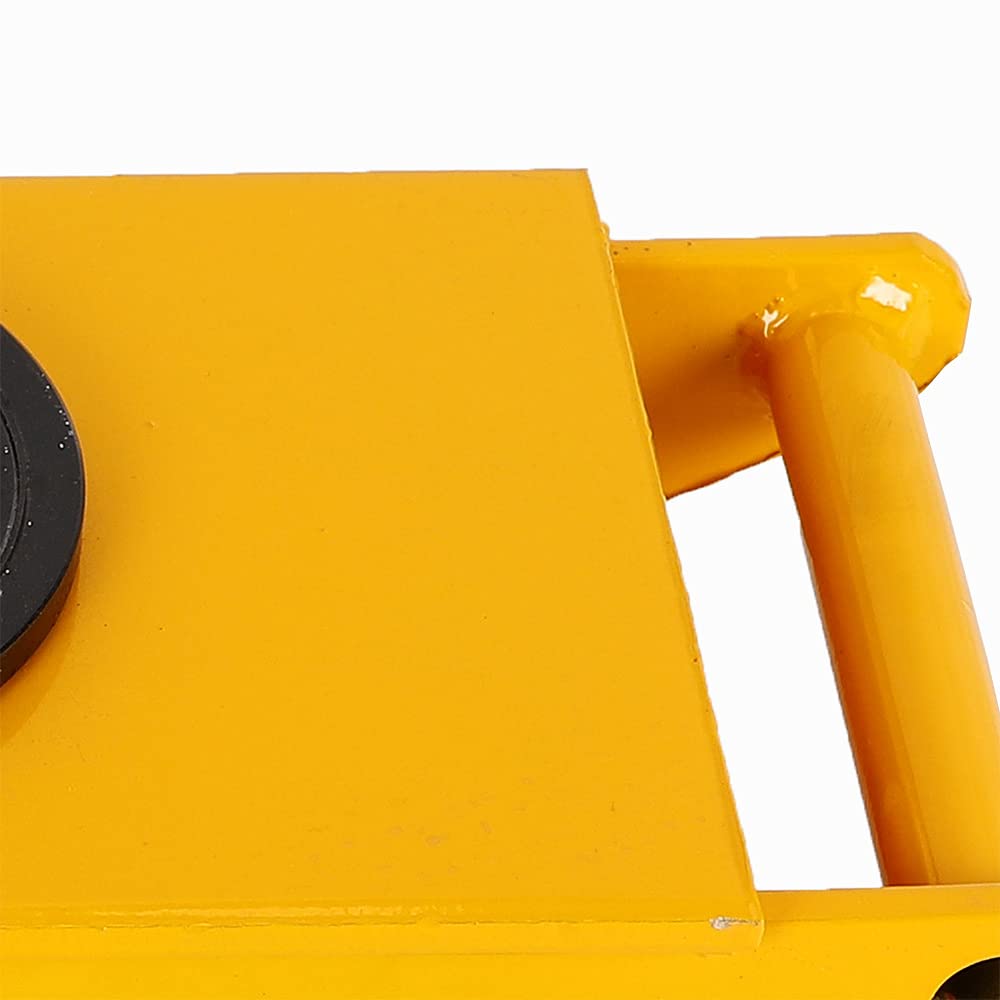 12T Carrello di trasporto meccanico con ruote in PU diritta rotanti merci pesanti sollevamento rotazione di 360° Per il trasporto di merci giallo