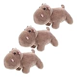 DEARMAMY 3 Stück Nilpferd Plüsch Schlüsselanhänger Weiche Cartoon Tieranhänger aus Stoff Niedliche Kleiner Ebene Schlüsselanhänger für Rucksack Handtasche Geschenke