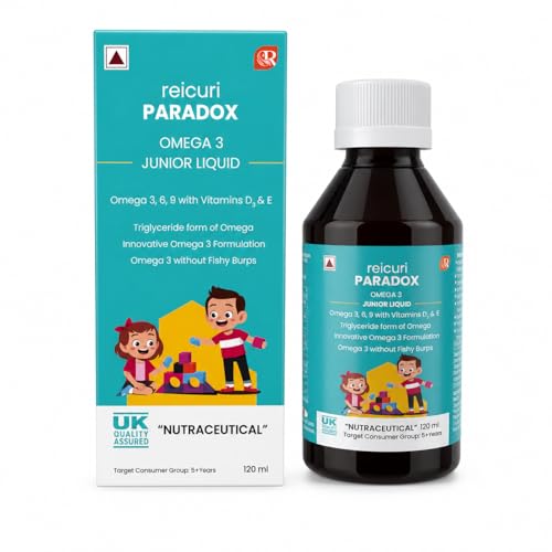 Image of Omega 3 Junior Liquid | Fish Oil with Vitamin D3, Virgin Olive Oil, Lemon Oil | UK Developed, Unique Formula, Safe for Kids | Taste-Free, for Overall Health and Body Development