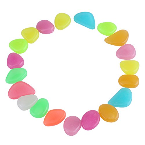 Fdit Luminous Cobblestones, 20Pcs Colorful Glow In The Dark Aquarium Decorative Stones for Aquarium Fish Tank DIY Garden Landscaping - Image 4