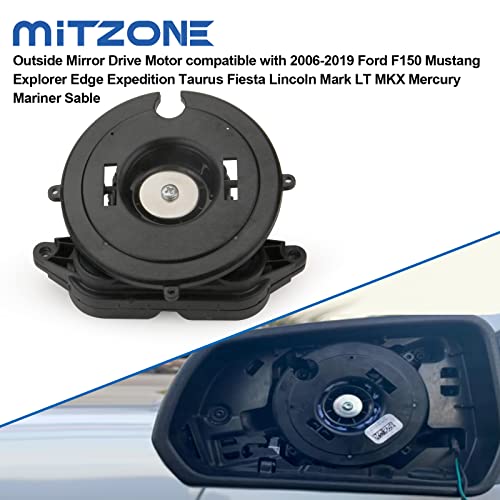 MITZONE 924-400 Outside Mirror Drive Motor Compatible with 2006-2019 Ford f150 Mustang Explorer Edge Expedition Taurus Fiesta Lincoln Mark LT MKX Mercury Mariner Sable Replace # 6U5Z-17D696-C