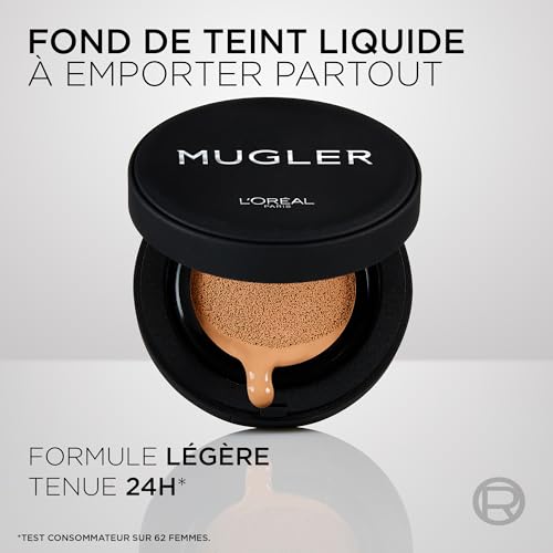 ’Oréal Paris x Mugler Fond de Teint Coussin Eclat Doux – Cushion Formule légère Effet seconde peau – Teinte : 8 Format : 23ml - vue 5