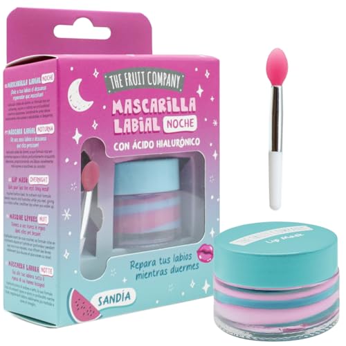 The Fruit Company Mascarilla Labial Noche SANDÍA Hidratante para Dormir con Ácido Hialurónico, Repara tus Labios Mientras Duermes 12ml
