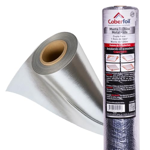 Manta Térmica Subcobertura para Telhado Dupla Face 1mx10m² Metalizada Aluminizada Conforto Térmico e Proteção Economia na Conta Refletiva Resistente