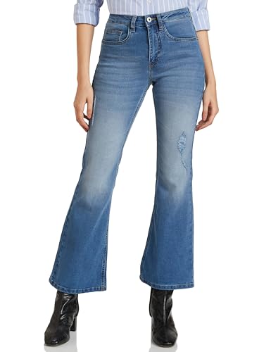Image of Amazon Brand - Symbol Women Flared Bootcut Jeans (Mid Rise | Full Length) (Available in Plus Sizes)