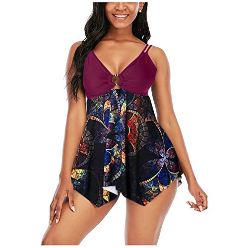 K-youth Vestidos para mujer Sexy Grandes ImpresióN BañAdores Casual Conjunto de Bordado de Flores BrasileñOs BañAdor Ropa Cover
