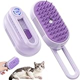 猫 ブラシ スチーム 猫用ブラシ 蒸し猫ブラシ 犬 ブラシ ペットブラシ 5in1 スチーム付き 猫 ブラッシング よく取れる ブラッシングブラシ スリッカー シリコン クリーニング ミスト ケア よく取れる 痛くない 静電気防止 短毛 中毛 長毛 猫犬兼用 (深紫)