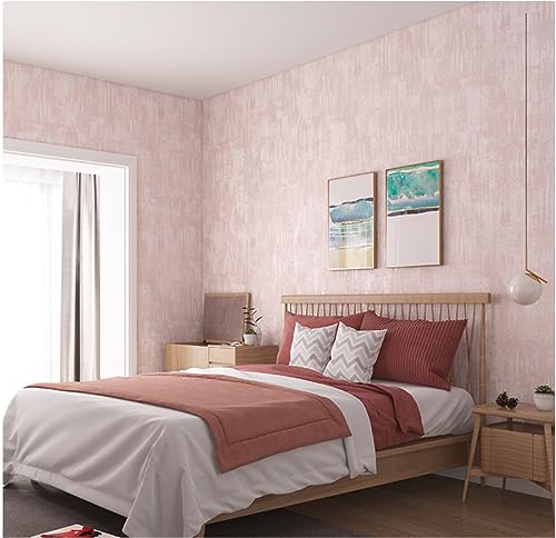Papier peint intissé rose uni 0,53m pour moderniser un salon et habiller un mur TV