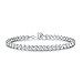 Diamond Treats Braccialetto Tennis Donne, Set Castone solido ARGENTO 925 STERLING 3mm Zircone Bianco Cubico Perfetto. Braccialetto Eternity Signore 19-20,3 cm Regalo Gioielleria Perfetto Donne.