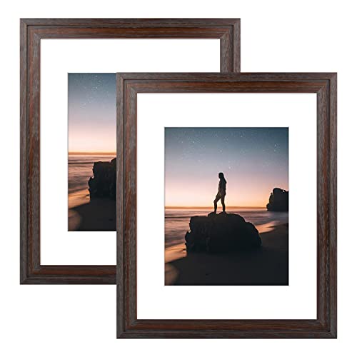 Golden State Art 16x20 Picture Frame Fits 11x14 Photo Distressed Dark Brown