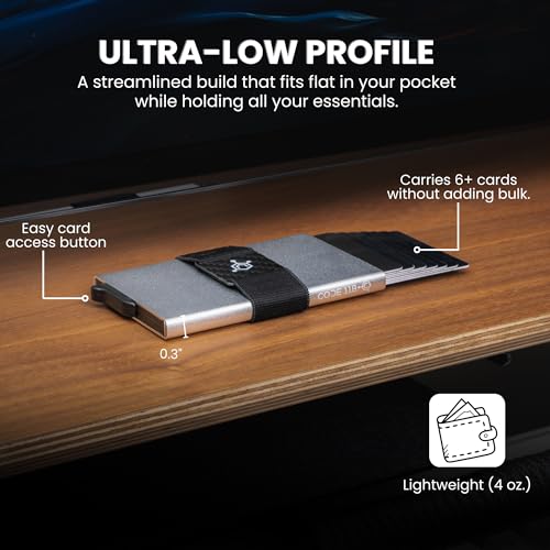 Image of CODE 118 Wallet for Men - Slim Minimalist Aluminum Smart Wallet with RFID Blocking - Compact cash and Credit card holder with Pop Up Ejector (Classic, Metallic Silver)