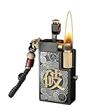 bcdef Vintage-Petroleumfeuerzeug aus reinem Kupfer, seitliche Schleifscheibenzündung, doppelter...