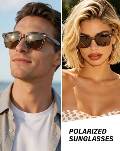 Image of Joopin Square Sunglasses Polarized UV Protection, Trendy Acetate Sun Glasses for Men Women Driving Beach