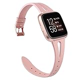 TOYOUTHS Leather Strap Compatible with Fitbit Versa/Versa 2/Versa Lite/Versa SE Bands for Women Men...