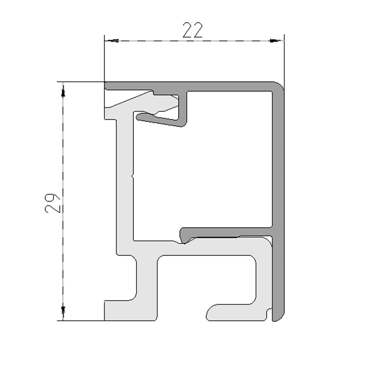 Kesseböhmer Linero style Küchenreling Edelstahloptik 1200 x 22 x 29 mm Aluminium Relingsystem von SOTECH