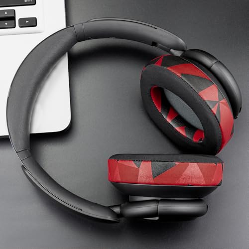 Image of SOULWIT Cooling Gel Earpads Replacement for Anker Soundcore Life Q30 /Q35 Headphones, Ear Pads Cushions with Ice Silk Fabric, High-Density Noise Isolation Foam - Red Storm