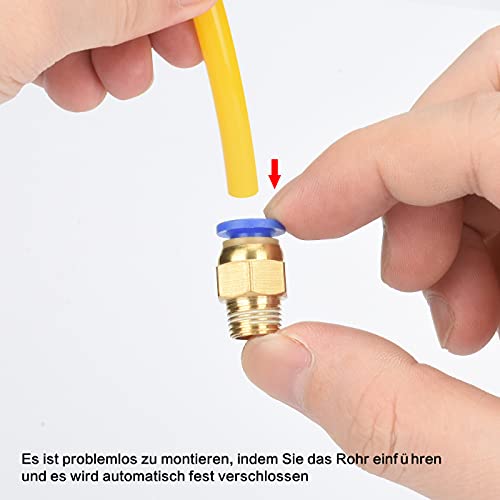 Steckverbinder, Schnellsteckverbinder,5 Stück Steckverschraubung Pneumatik (G1/8 x 6mm)