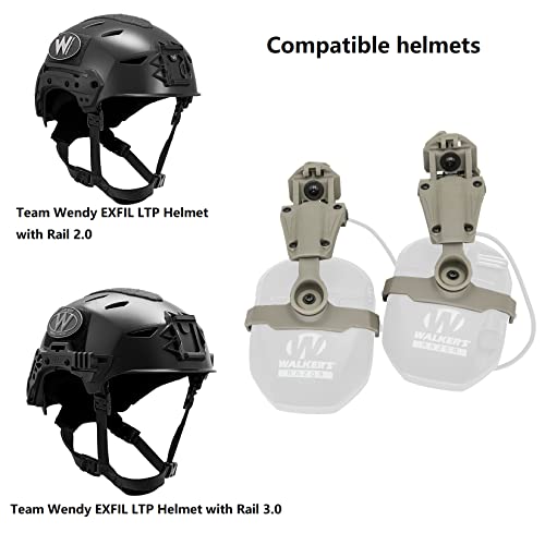 for Walker's Razor Earmuffs (Walkers Razor,Walkers Razor Digital) Wendy Rail Adapter for Wendy 2.0 3.0 Helmet (DE)