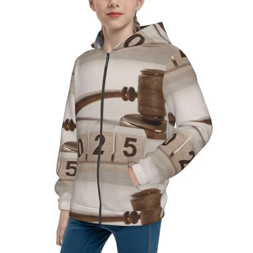 2025 Law Kids Pullover Hoodies Boys Zip Up Sweatshirts Girls Athletic Clothes with Pocket