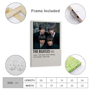 BBAUER Poster décoratif sur toile The Beatles de 1960 - Impression d'art moderne pour chambre à coucher - 40 x 60 cm – Image 4