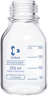 DURAN 1175925 Pressure Plus & PU Coated GL45 Clear Lab Bottle, Clear, 250 ml (Pack of 10)