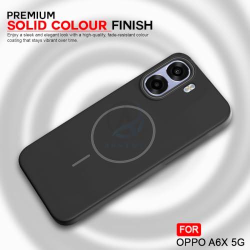 Image of AESTMO Shockproof Back Case Cover for Oppo A6X 5G | Slim Hard Shell | Hard Back Cover for Oppo A6X 5G (Compatible with MagSafe Accessories, Black)