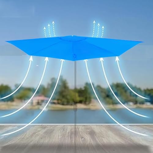 9ft Half Umbrella Canopy Replacement - White Outdoor Patio Parasol Cover for 5 Ribs Half Round Umbrella, Durable Weather-Resistant Fabric, Perfect for Gardens and Patios