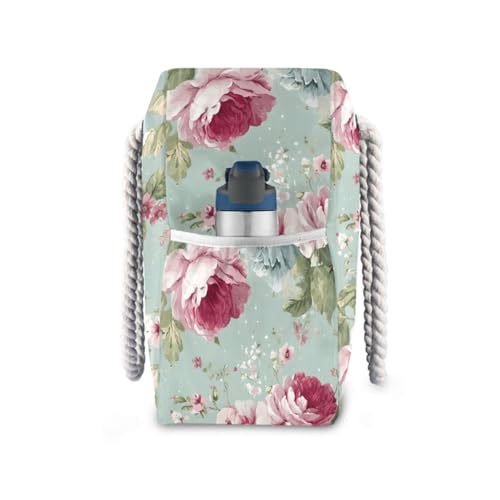 susiyo Vintage Shabby Chic Rose Beach Bags for Women Large Travel Tote Bag Waterproof Sandproof Lightweight Swim Pool Bag for Family Outdoor3