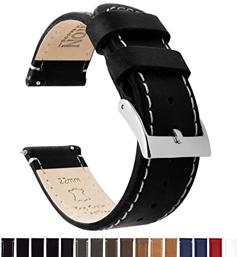 Image of BARTON WATCH BANDS - Top Grain Leather Watch Bands Compatible with Apple Watch Models - 1, 2, 3, 4, 5, 6, 7, 8, 9, 10, SE, Ultra & Ultra 2