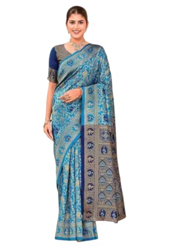 Image of Yashika Women's Banarsi Silk Saree with Blouse Piece for Traditional Ethnic Wear Sari