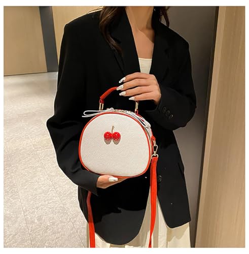PU Leather Crossbody Bag Cute Shoulder Messenger Bag Cherry Print Purse with Adjustable Strap Handbags for Women4