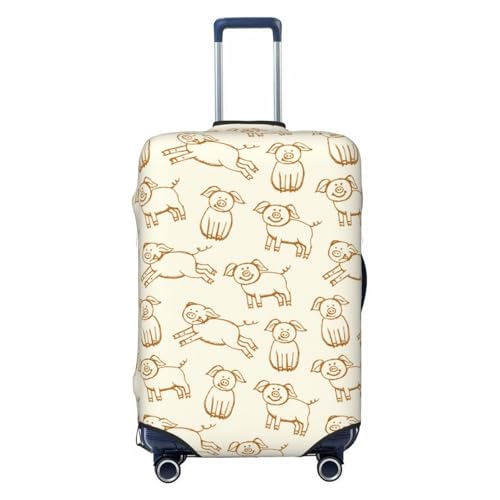 Funny Pigs For Travel Luggage Cover Suitcase Protector Fits 18-32 Inch Travel Luggage Protector Elastic Luggage Anti-Scratch Suitcase Cover